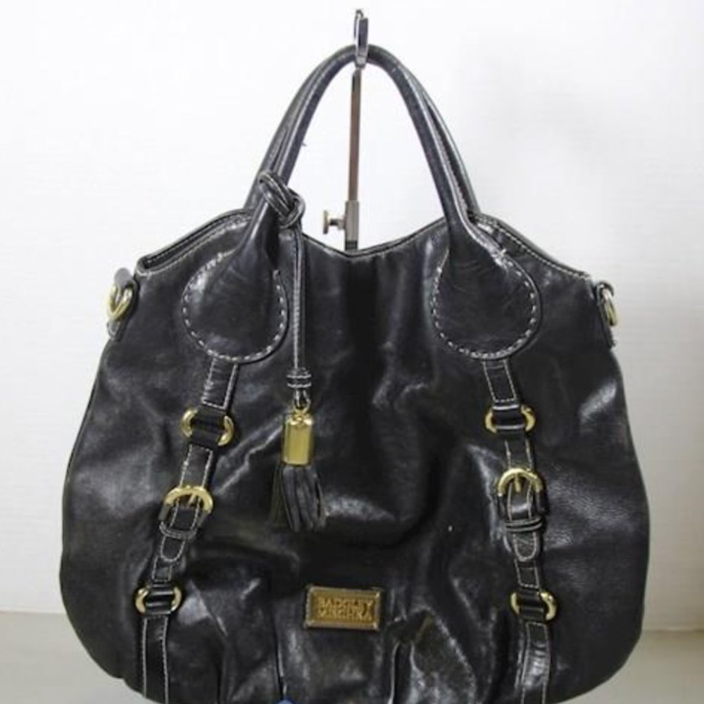 Badgley Mischka Women`s Black Leather Shoulder Bag‎
